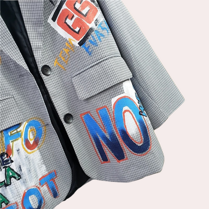 Niche graffiti loose jacket for women