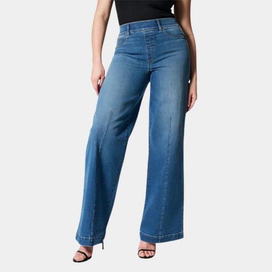 Stretch High Waist Wide Leg Trousers