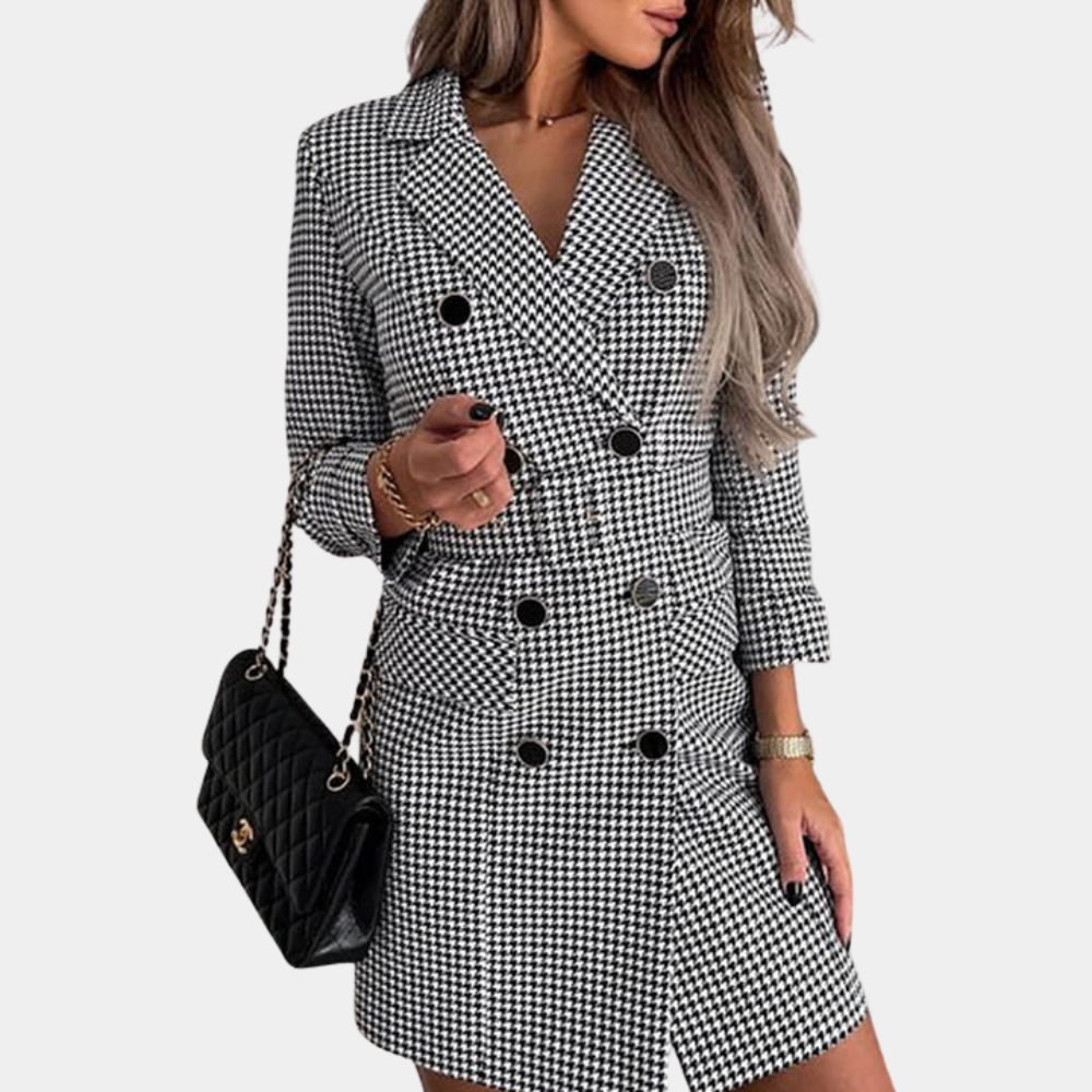 Women's colorful casual suit with belt