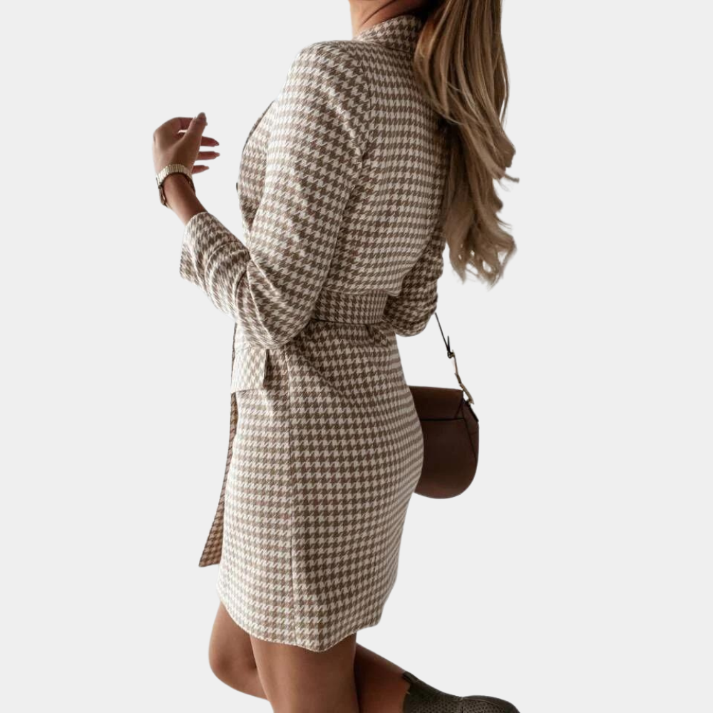 Women's colorful casual suit with belt