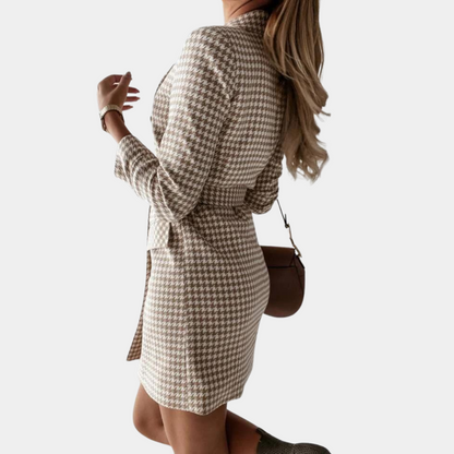 Women's colorful casual suit with belt