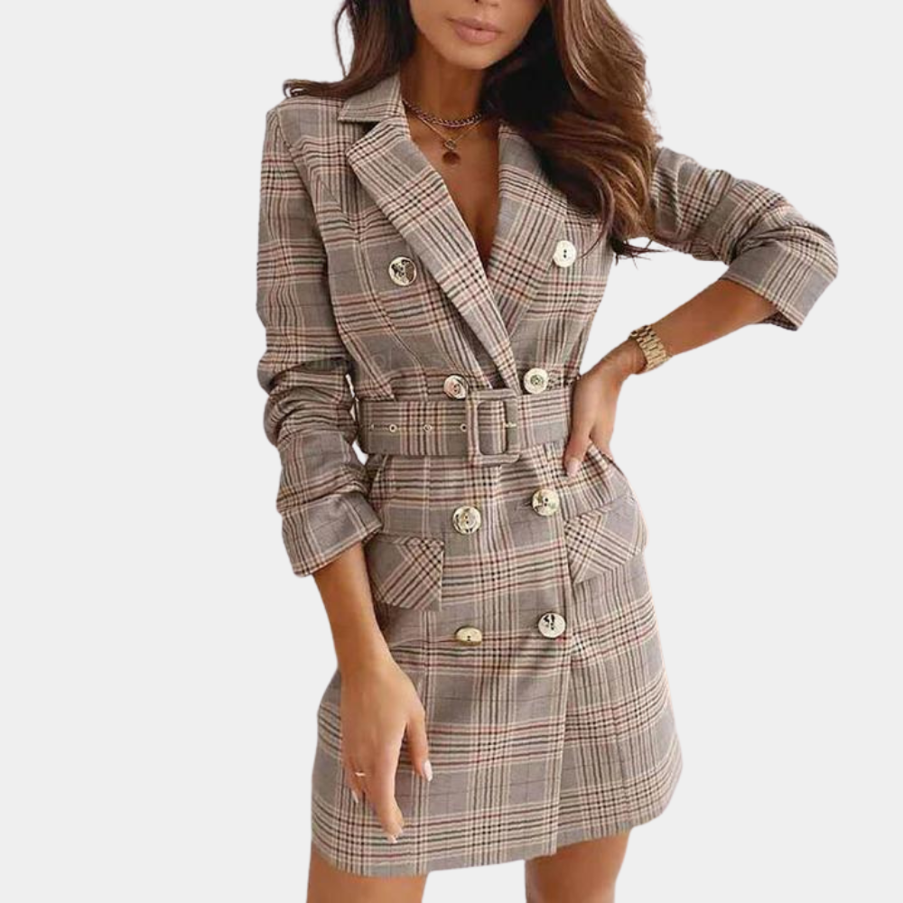 Women's colorful casual suit with belt