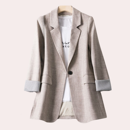 Women’s Blazer - Single Button - Tailored Fit - Notched Lapel - Full Sleeve Lined