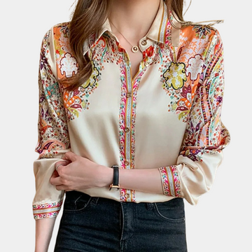 Elegant women's blouse with floral print