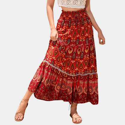 Women's A-line bohemian skirt