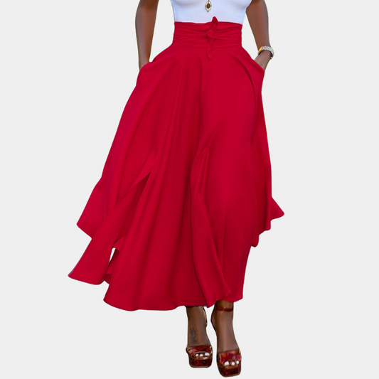 Solid Swing Belt Skirt