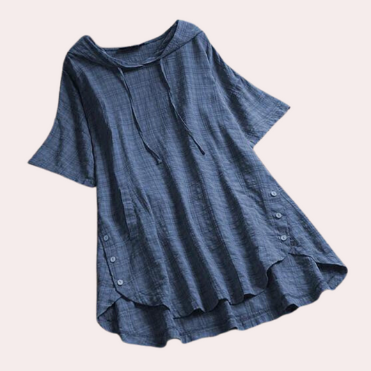 Flowy Loose Fit Scoop Neck Tunic Top