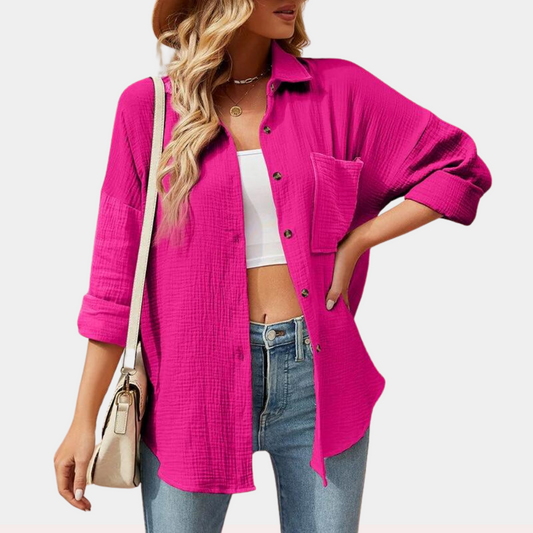 Soft Cotton Relaxed Fit Button-Up Shirt
