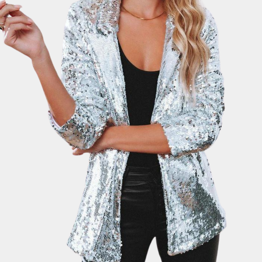Women's casual sequined long-sleeved jacket