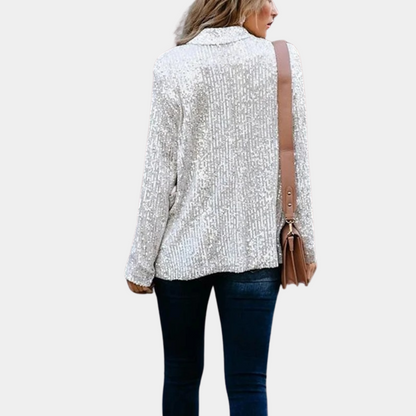 Women's casual sequined long-sleeved jacket