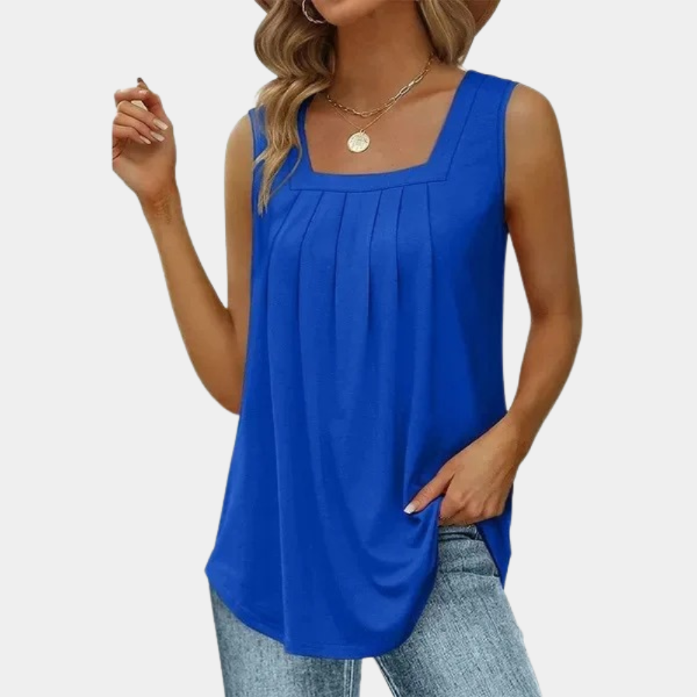 Square neck sleeveless top for women