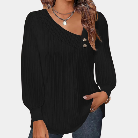 Ribbed Texture Relaxed Fit Blouse