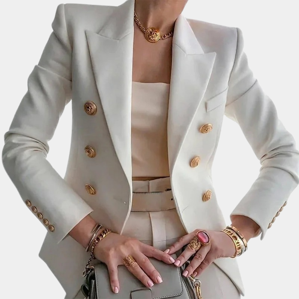 Women's solid color fashion short jacket suit