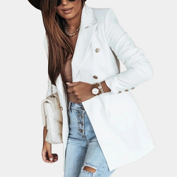 Women's long-sleeved double-breasted jacket