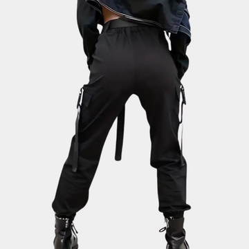 Trouser pants with side pocket buckle for women