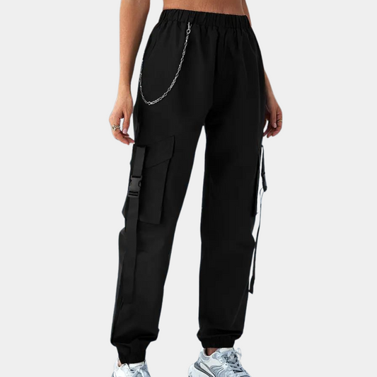 Zipper Long Sleeve Punk Hip Hop Trousers Set