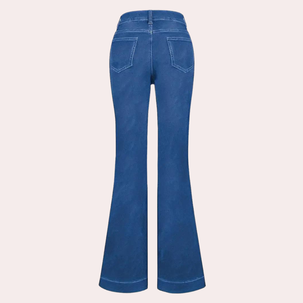 Bootcut high-waist flared trousers for women