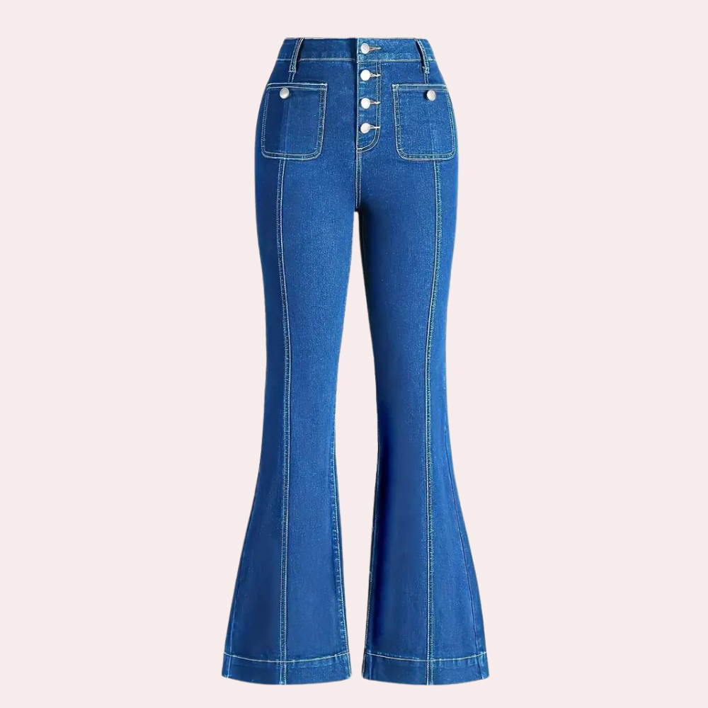 Bootcut high-waist flared trousers for women