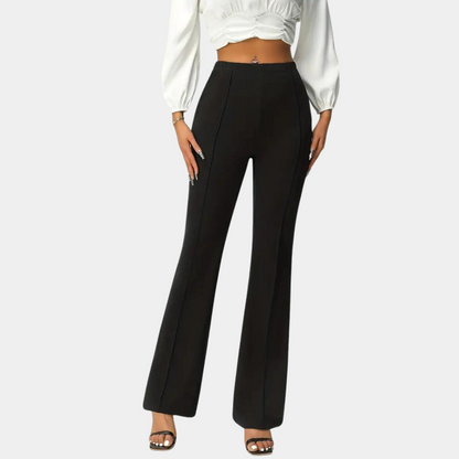 High waist flared trouser pants for women