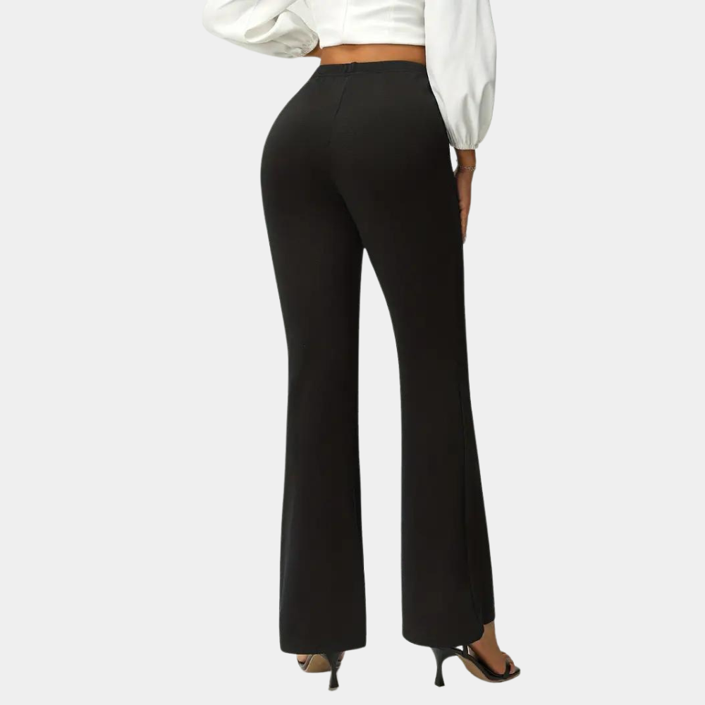 High waist flared trouser pants for women