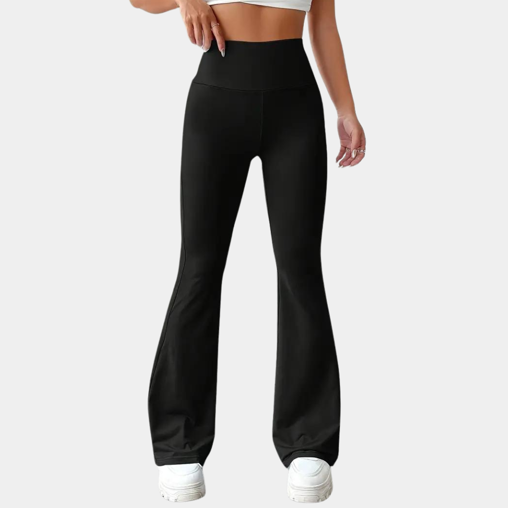 Women's high waist flared yoga pants with hip lift and antibacterial fabric