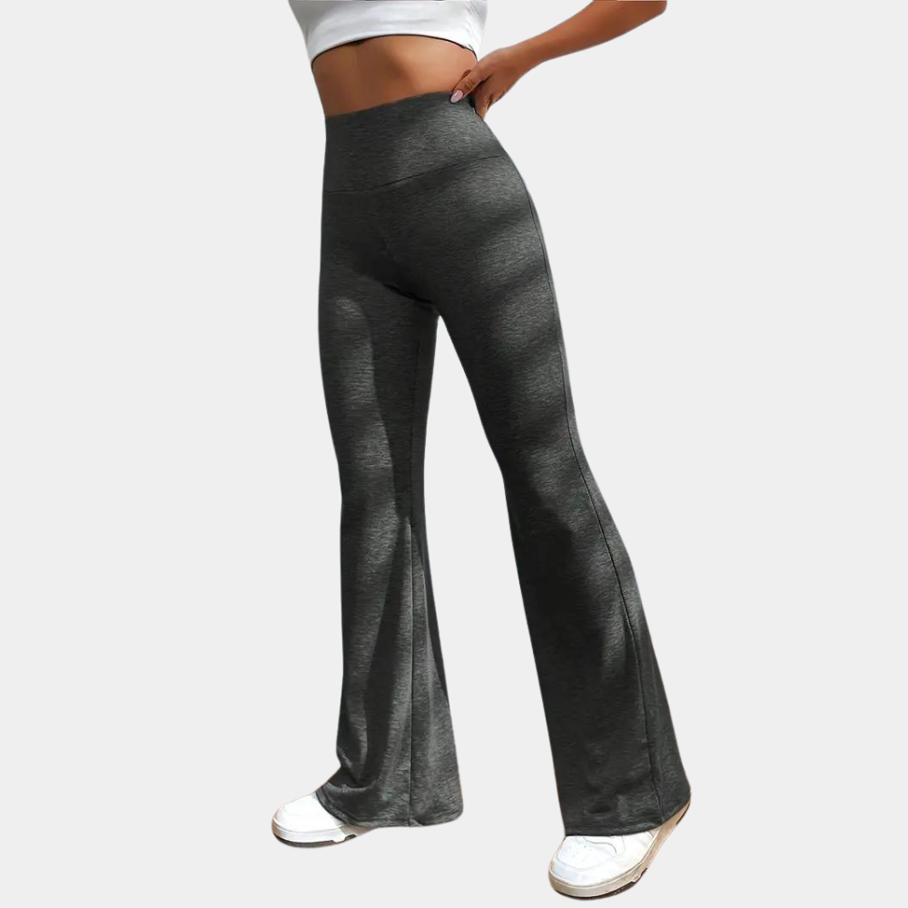 Women's high waist flared yoga pants with hip lift and antibacterial fabric