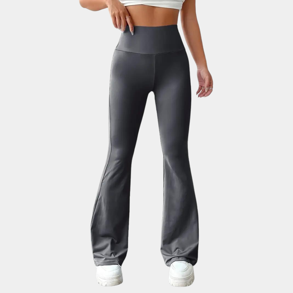 Women's high waist flared yoga pants with hip lift and antibacterial fabric