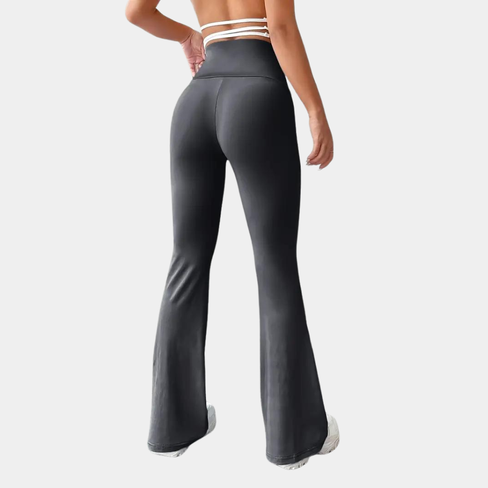 Women's high waist flared yoga pants with hip lift and antibacterial fabric