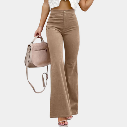Women's corduroy micro-flared pants