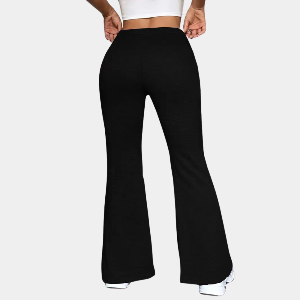 Mid-Rise Flared Bell-Bottom Trousers