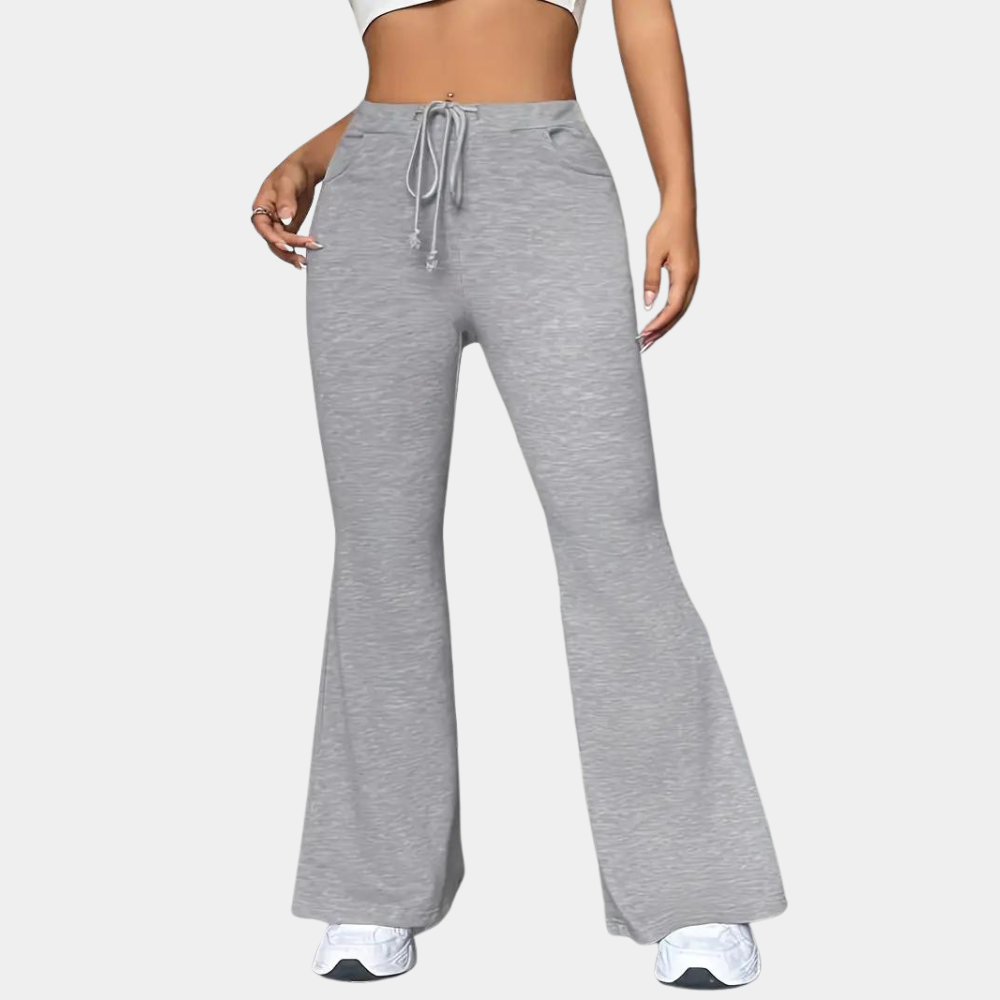 Mid-Rise Flared Bell-Bottom Trousers
