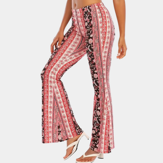 Printed Wide Leg Flared Pants
