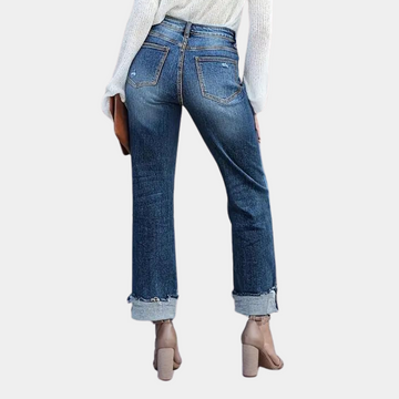 New urban casual straight denim pants for women