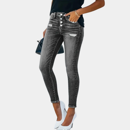 Women's high waist ripped skinny jeans