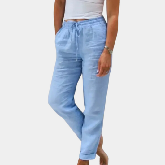 Linen Relaxed Fit Straight Leg Pants