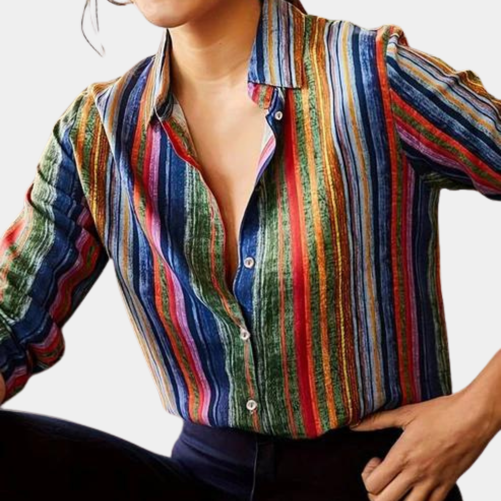 Striped Relaxed Fit Button-Up Shirt