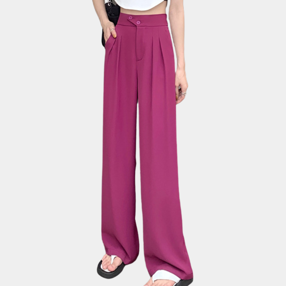 Wide-leg ice silk pants for women