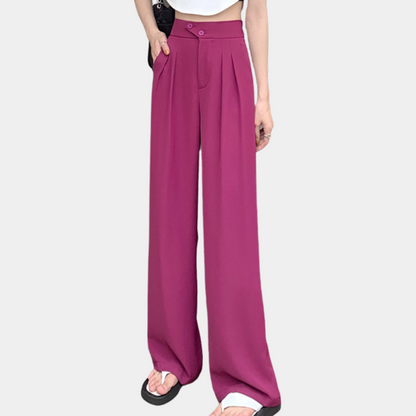 Wide-leg ice silk pants for women