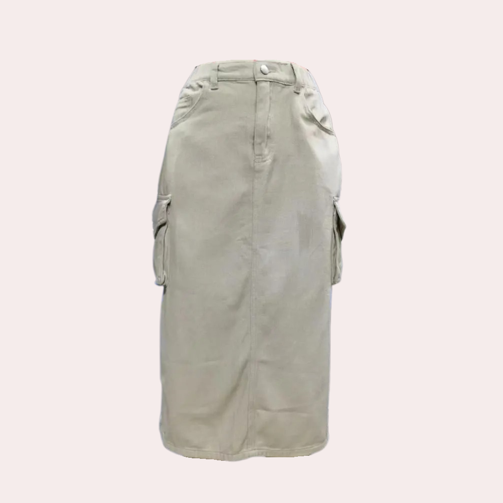 Denim mid-length skirt for women