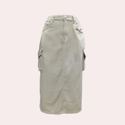Denim mid-length skirt for women