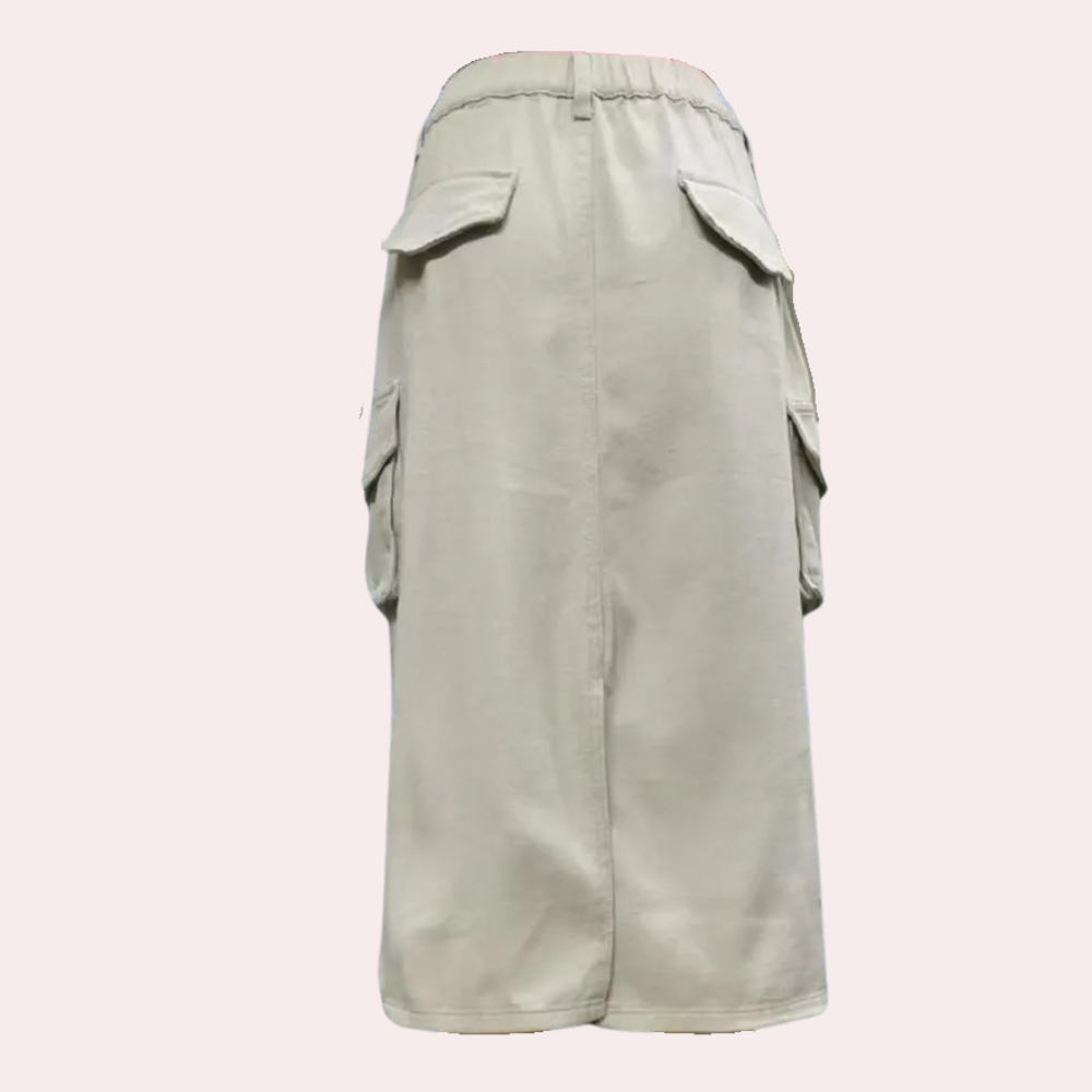 Denim mid-length skirt for women
