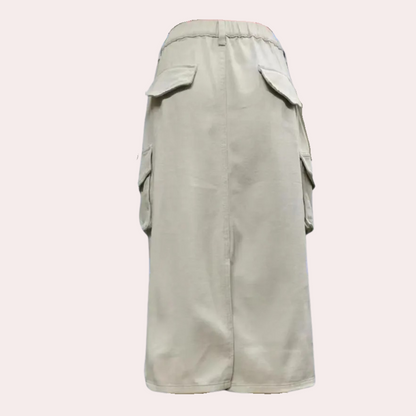 Denim mid-length skirt for women
