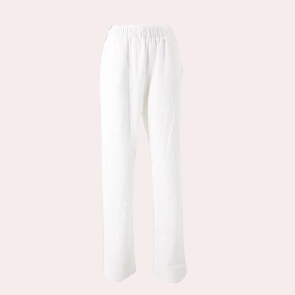 Women’s Relaxed Fit Pants - Elastic Waist - Lightweight Cotton Linen - Casual Wear