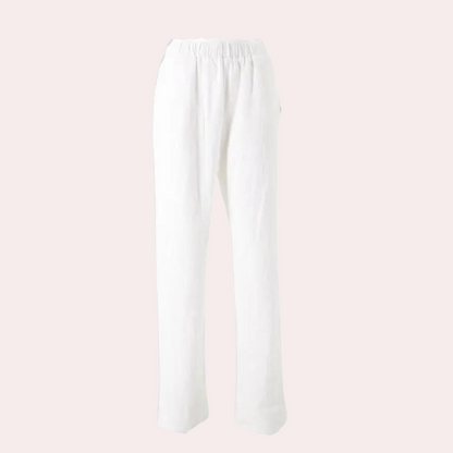 Women’s Relaxed Fit Pants - Elastic Waist - Lightweight Cotton Linen - Casual Wear