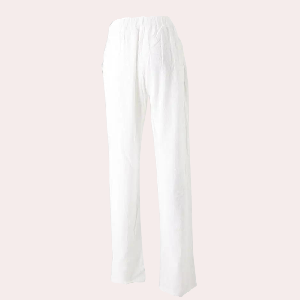 Women’s Relaxed Fit Pants - Elastic Waist - Lightweight Cotton Linen - Casual Wear