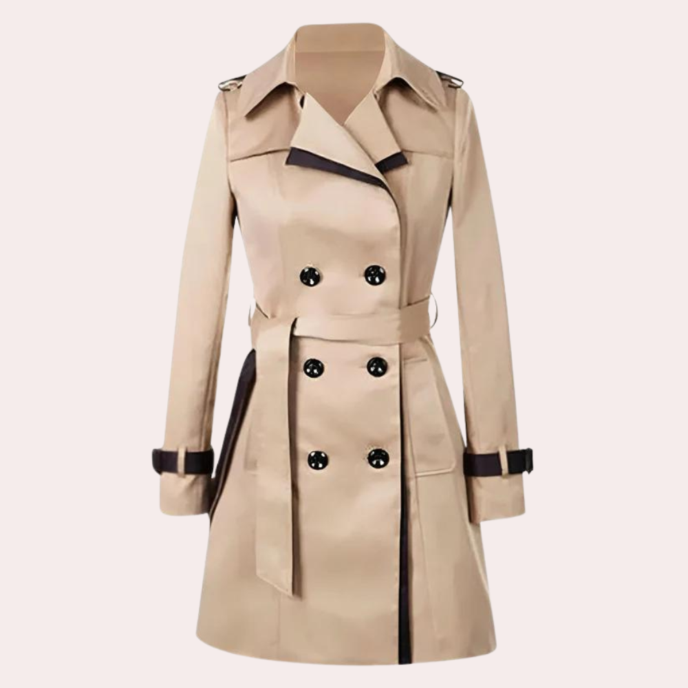 Double-breasted trench coat for women