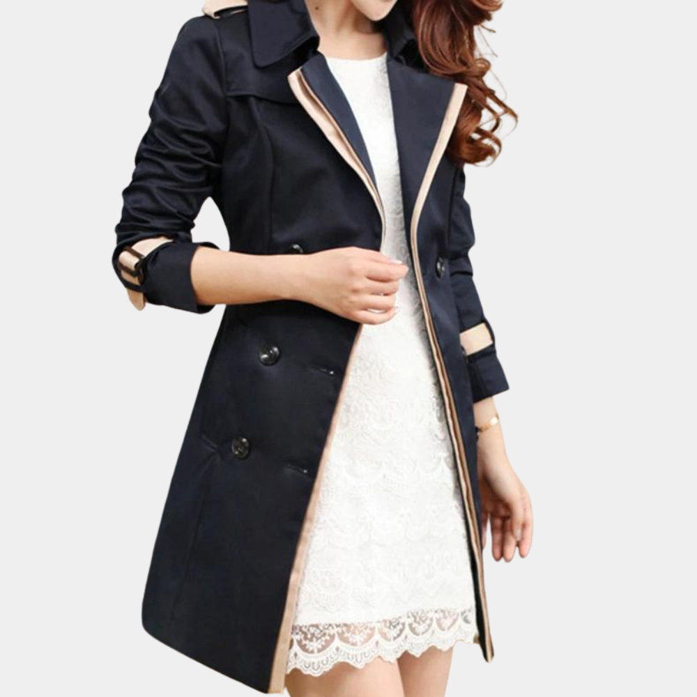 Double-breasted trench coat for women