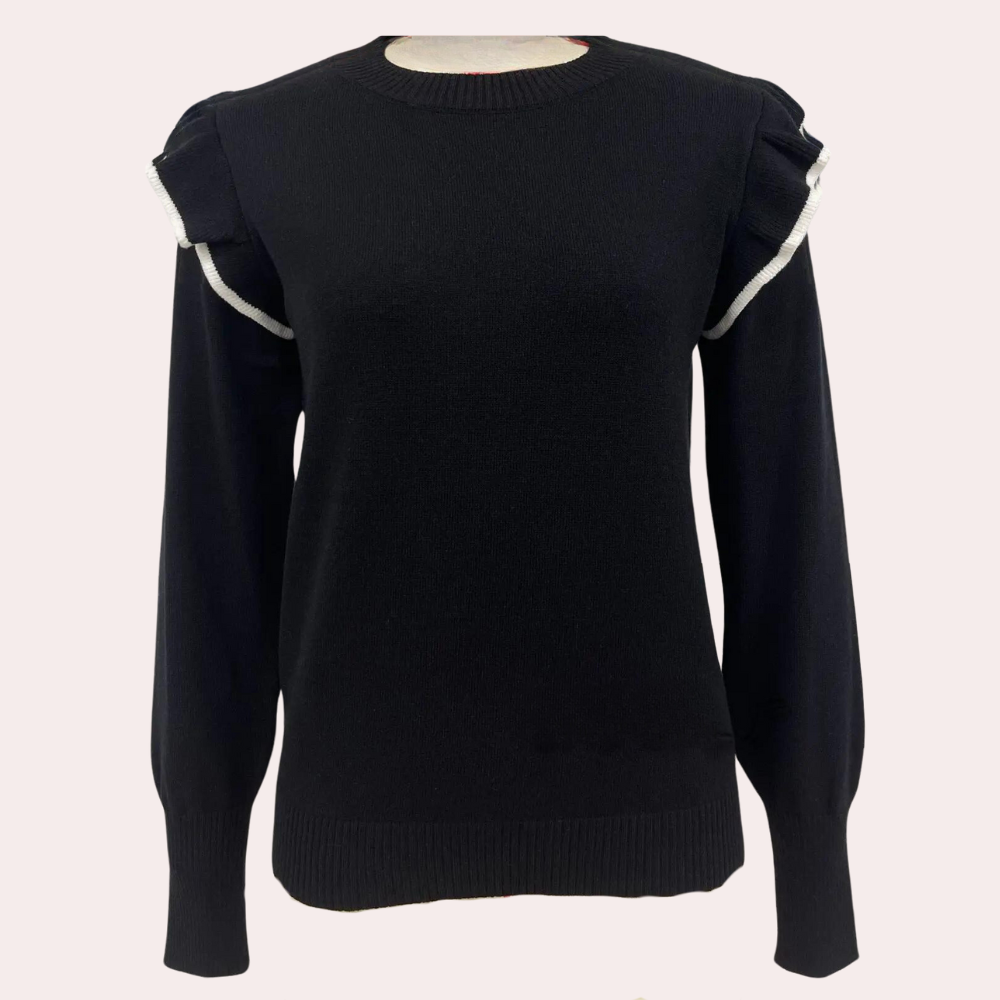 Fashionable women's sweater with a comfortable ruffle pattern