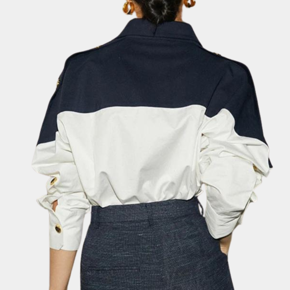 Women's color matching shirt