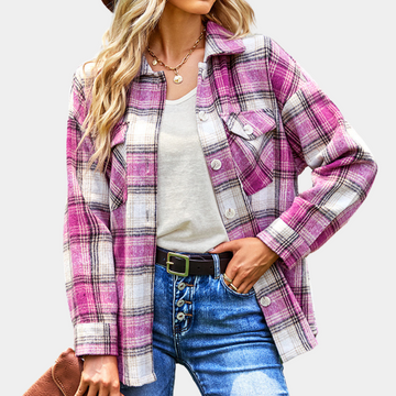 Classic checkered blazer for women